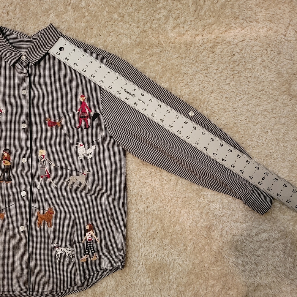 Bechamel Gingham Plaid Button-Down Top Petite Sma… - image 4